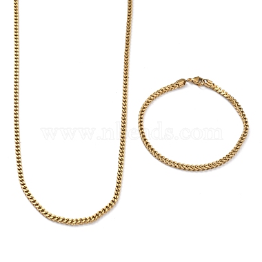 304 chaînes de corde en acier inoxydable bracelets et colliers ensembles de bijoux(SJEW-I206-03A-G)-3