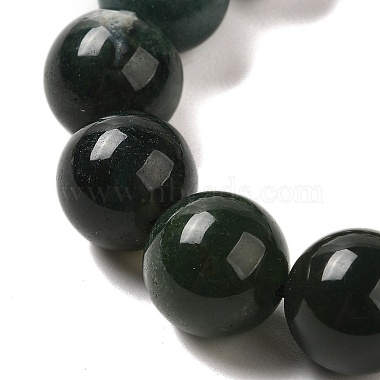 12.5mm Round Natural Moss Agate Braided Bead Bracelets for Women Men(BJEW-C060-01B)-2