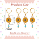 12Pcs Alloy Enamel Sunflower Charms Locking Stitch Markers(HJEW-PH01654)-2