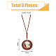 3Pcs 3 Colors Alloy Flat Round with Bird Pendant Necklaces Set with Faux Suede Cords(NJEW-FI0001-30)-2