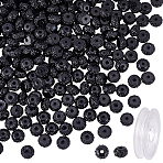 DIY Rondelle Resin Rhinestone Beads Bracelets Making Kits, Black, 8x4.5mm, Hole: 1.8mm(DIY-ME0001-20)