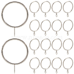 Iron Drape Sliding Eyelet Rings, Drapery Curtain Rings Hanging Rings for Curtains and Rods, Platinum, 58x44x3mm, Hole: 5mm, Inner Diameter: 38mm, 28pcs/set(IFIN-SP0001-17B-P)