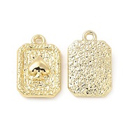 Rack Plating Alloy Pendants, Cadmium Free & Lead Free, Rectangle Charms with Spade Sign, Light Gold, 17.5x11x3mm, Hole: 1.5mm(FIND-G044-17LG)
