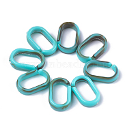 Acrylic Linking Rings, Quick Link Connectors, Imitation Gemstone Style, For Cable Chains Making, Oval, Turquoise, 18.5x11.5x5mm, Inner Measure: 14x7mm, about 1130pcs/500g(OACR-T008-05E)