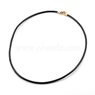 Leather Cord Necklace Making, with 304 Stainless Steel Lobster Claw Clasps, Black, 20 inch(50.8cm)(MAK-L018-06C-01)
