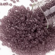 TOHO Round Seed Beads, Japanese Seed Beads, (6F) Transparent Frost Light Amethyst, 8/0, 3mm, Hole: 1mm, about 1110pcs/50g(SEED-XTR08-0006F)