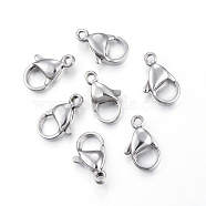 304 Stainless Steel Lobster Claw Clasps, Parrot Trigger Clasps, Stainless Steel Color, 19x12x5mm, Hole: 2.5mm(X-STAS-H353-G-02P)