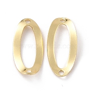 Eco-Friendly Brass Links Connectors, Cadmium Free & Lead Free, Oval, Real 18K Gold Plated, 17.5x8.5x1mm, Hole: 1.4mm(KK-C226-15G-RS)