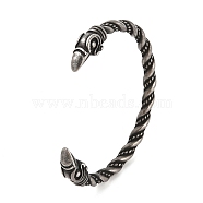 Viking 304 Stainless Steel Twisted Eagle Open Cuff Bangles for Men, Antique Silver, Inner Diameter: 2-3/4 inch(7cm), 9.5mm(BJEW-U001-02AS)