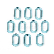 Transparent Acrylic Linking Rings, Quick Link Connectors, for Cable Chains Making, Unwelded, Oval, Pale Turquoise, 27x16.5x4.5mm, Inner Diameter: 18x7.5mm(OACR-T024-02-J07)