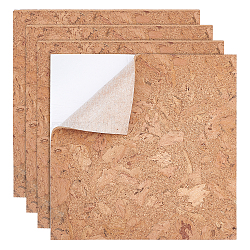 Cork Self-adhesive Wall Decorate, Square, Tan, 300x300x3mm, 4Sheets(DIY-BC0004-86)