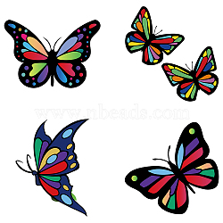 PVC Window Static Sticker, for Home Decoration, Square, Butterfly Pattern, 16x16x0.03cm, 2pcs/style, 4 styles, 8pcs/set(DIY-WH0311-019)