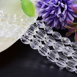 Faceted Oval Imitation Austrian Crystal Bead Strands, Grade AAA, Clear, 13x10mm, Hole: 0.9~1mm, about 30pcs/strand, 15.7 inch(G-M188-13x10mm-01A)