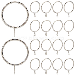 Iron Drape Sliding Eyelet Rings, Drapery Curtain Rings Hanging Rings for Curtains and Rods, Platinum, 58x44x3mm, Hole: 5mm, Inner Diameter: 38mm, 28pcs/set(IFIN-SP0001-17B-P)