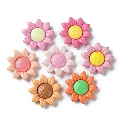 Opaque Resin Cabochons, Flower, Mixed Color, 28x28.5x6mm(RESI-H146-03D)