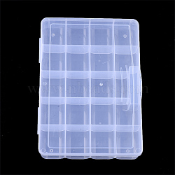 Plastic Bead Storage Containers, 20 Compartments, Rectangle, Clear, 27x19x4.5cm, Compartment: 52x45mm(CON-Q031-04B)