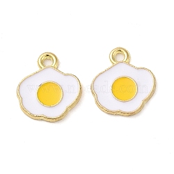 Alloy Enamel Charms, Fried Egg/Poached Egg Charm, Golden, Gold, 14.5x13x1.2mm, Hole: 1.6mm(ENAM-Q507-16G)