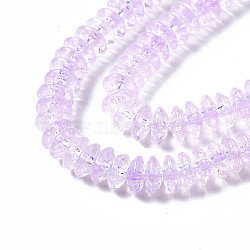 Crackle Glass Beads, Dyed & Heated, Rondelle, Plum, 6x3.5mm, Hole: 1.2mm, about 147pcs/strand, 15.23 inch(38.7cm)(GLAA-S192-B-004L)