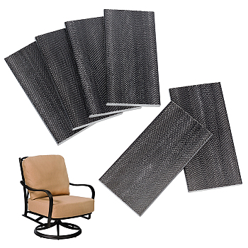 Fiberglass Sheet, Glass Fiber Board, Rocking Chair Spring Plate Replacement Part, Rectangle, Black, 12.7x6.2~6.4x0.6~0.64cm