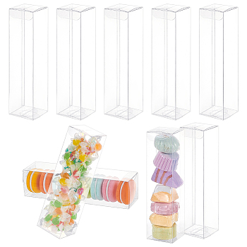 PVC Storage Boxes, Candy Gift Package Supplies, Rectangle, Clear, 5x5x20cm