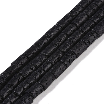 Natural Lava Rock Beads Strands, Column, 7.5~8.5x5~6mm, Hole: 1mm, about 45~46pcs/strand, 14.69~15.04 inch(37.3~38.2cm)