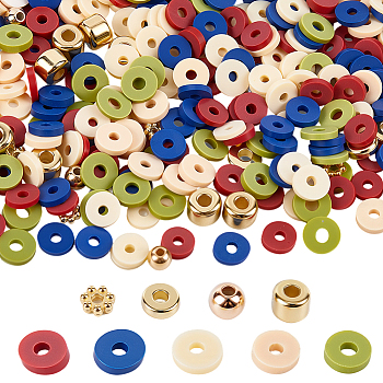 DIY Beads Findings Kits, including Handmade Polymer Clay Beads, CCB Plastic Beads, Mixed Color, 4~6x1~4mm, Hole: 1.2~2mm, 3450pcs/set