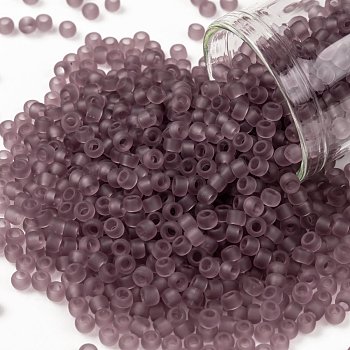 TOHO Round Seed Beads, Japanese Seed Beads, (6F) Transparent Frost Light Amethyst, 8/0, 3mm, Hole: 1mm, about 1110pcs/50g