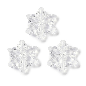 Transparent Acrylic Beads, Snowflake, Clear, 30.5x8mm, Hole: 1.6mm, about 216pcs/500g