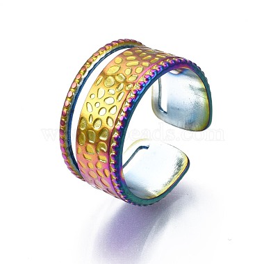 304 широкое манжетное кольцо из нержавеющей стали(RJEW-N038-078)-4