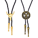 2Pcs 2 Style Adjustable Vintage PU Leather Bolo Ties(NJEW-HY0001-01)-1