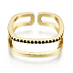 Brass Micro Pave Cubic Zirconia Cuff Rings(RJEW-S045-55A-G-NR)-2