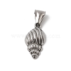 304 Stainless Steel Pendants, Stainless Steel Color, Conch, 24x13x6mm, Hole: 8x4mm(STAS-B167-12E-P)