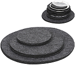 22Pcs 3 Styles Felt Anti-Slip Pad, Kitchen Hot Mats, Flat Round, Dark Gray, 127~267x1mm(DIY-GF0011-30D)
