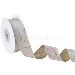 Polyester Ribbons, Cornsilk, Butterfly, 1 inch(25mm), 10yards/roll(SRIB-WH20020-061A-02A)
