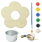 2 Sets Flower DIY Wooden Bird Feeder, Children's Outdoor Hanging Bird House Craft Kit, Colorful, 147~165x28.5~156x2.5~16mm(DIY-CJ0002-55)
