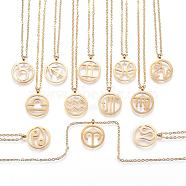 304 Stainless Steel Pendant Necklaces, Horoscope/Twelve Constellation/Zodiac Sign, Golden, 18.11 inch(46cm)(NJEW-N0074-23G)