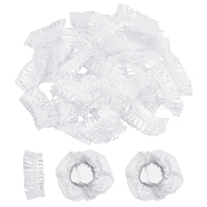 Disposable Plastic Ear Cover, Waterproof Ear Protector Caps, for Hair Dye, Shower, Spa, Clear, 45x21x2mm, 100pcs/bag(AJEW-WH0042-97)