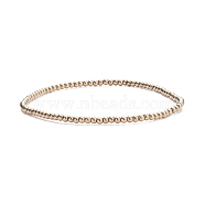 Glass Round Beaded Stretch Bracelet for Women, Light Gold, Inner Diameter: 2-1/8 inch(5.5cm), Beads: 2mm(BJEW-JB07911-02)