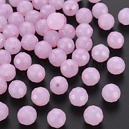 Imitation Jelly Acrylic Beads, Faceted, Round, Pearl Pink, 10x9.5mm, Hole: 1.8mm, about 890pcs/500g(MACR-S373-97A-E10)