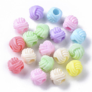 Opaque Polystyrene(PS) Plastic European Beads, Large Hole Beads, Wool Ball Shape, Mixed Color, 12x12x12mm, Hole: 5.5mm, about 500pc/500g(KY-I004-24)
