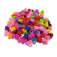 Kids Hair Accessories, Plastic Claw Hair Clips, Heart, Mixed Color, 19x19mm, about 100pcs/bag(OHAR-S197-007D)