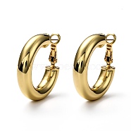 Brass Hoop Earrings, Ring, Real 18K Gold Plated, 29x6.5mm, Pin: 0.8mm(EJEW-H121-02G)