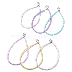 6Pcs 6 Color Glass Seed Beaded Necklaces Set with 304 Stainless Steel Clasps, Mixed Color, 13.98~14.17 inch(35.5~36cm), 1Pc/color(NJEW-JN04380)