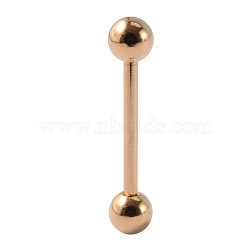 304 Stainless Steel Tongue Rings, Round, Gold, 16mm(WG3BE28-07)