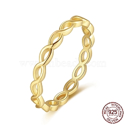 925 Sterling Silver Finger Rings, Infinity Ring for Women, Hollow Ring, with S925 Stamp, Real 14K Gold Plated, 2.7mm, US Size 8(18.1mm)(RJEW-C064-05D-G)