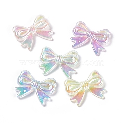 Opaque Acrylic Beads, with Glitter Powder, AB Color, Bowknot, Mixed Color, 22.5x29x6mm, Hole: 2mm(OACR-C009-03)