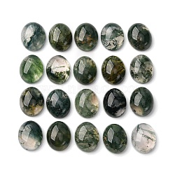 Natural Moss Agate Cabochons, Grade A, Oval, 10x8x4mm(X-G-H314-01)