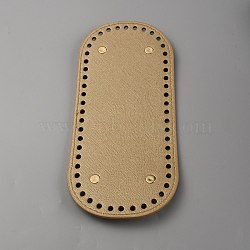 Oval PU Leather Knitting Crochet Bags Nail Bottom Shaper Pad, with Iron Nail, for Bag Bottom Accessories, Goldenrod, 22.3x10.2x0.9cm, Hole: 5mm(PURS-WH0001-62A)