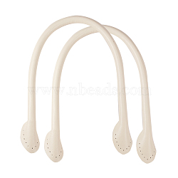 Leather Bag Handles, for Bag Straps Replacement Accessories, Beige, 38~41x1~2.7x1.4~1.5cm(FIND-WH0034-02)