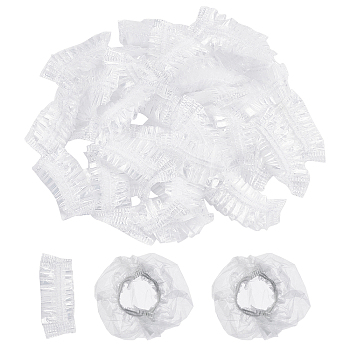 Disposable Plastic Ear Cover, Waterproof Ear Protector Caps, for Hair Dye, Shower, Spa, Clear, 45x21x2mm, 100pcs/bag